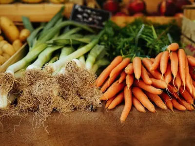 Feuilles de poireau atteintes par la rouille, avec des pustules orange caractéristiques, dans un potager.